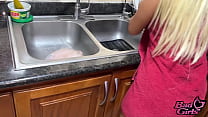 Hot stepdaughter excites me when I find her in a cloth in the kitchen and she lets herself be touched until I put my big cock in the rough pussy of the Latin whore.